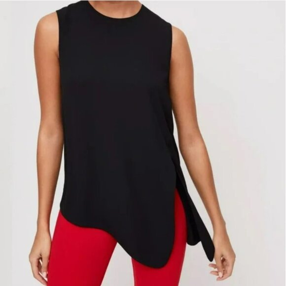 Babaton Hopkins Asymmetrical Sleeveless Black Blouse Tie-front Top Size M - Picture 2 of 13